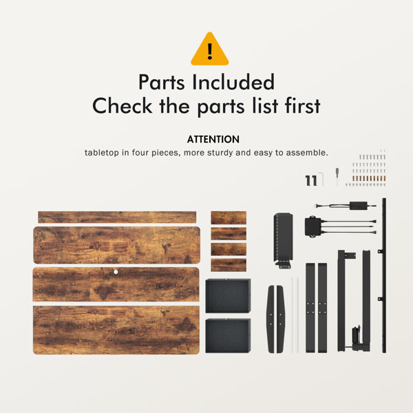 Inbox Zero Fezibo Height Adjustable Standing Desk & Reviews Wayfair